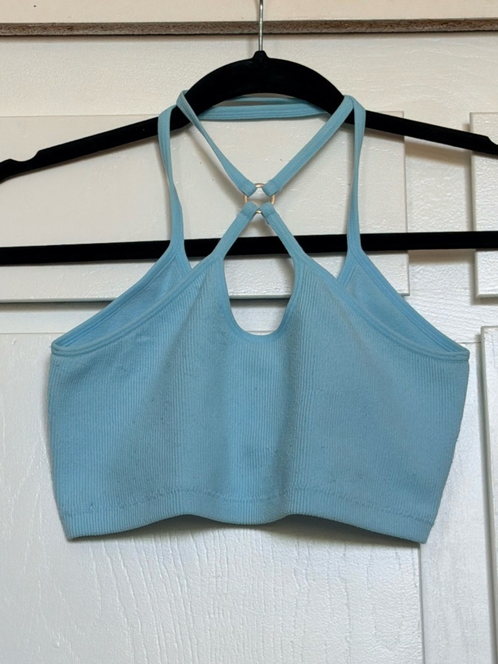 cross shoulder halter top